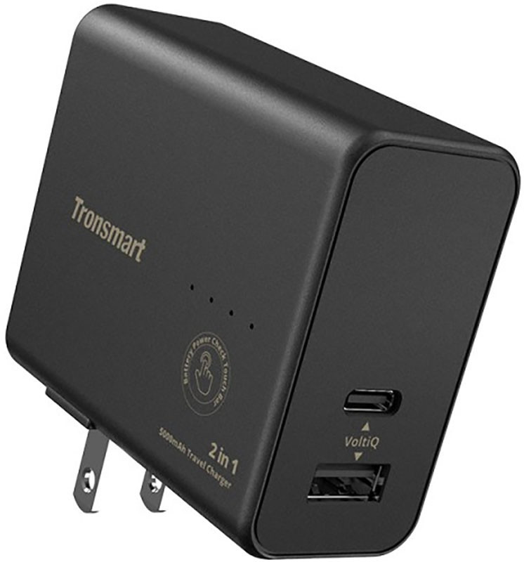 

Портативная батарея Tronsmart WPB01 2 in 1 Portable Travel Charger With 5000mAh Power Bank Black #I/S