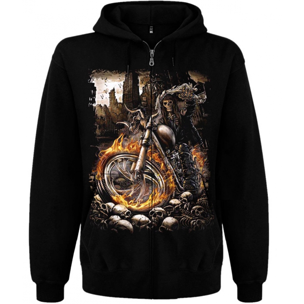 

Толстовка Rockway Deathrider (смерть на мотоцикле) на молнии Черный , Размер S