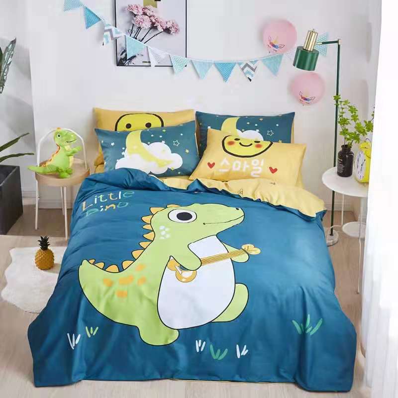 

Комплект постельного белья Зеленый динозаврик (полуторный) Berni Home Желтый