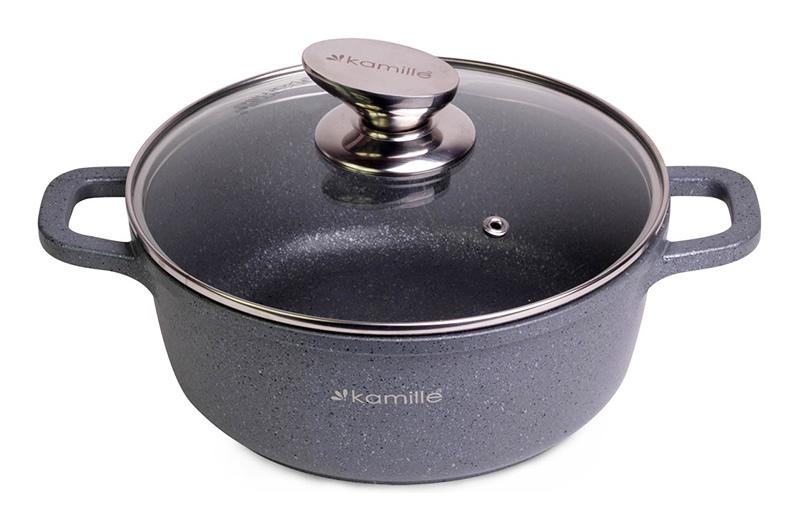 

Кастрюля Kamille Landes Grey 4.5л с литыми алюминиевыми ручками Kamille KM-4425