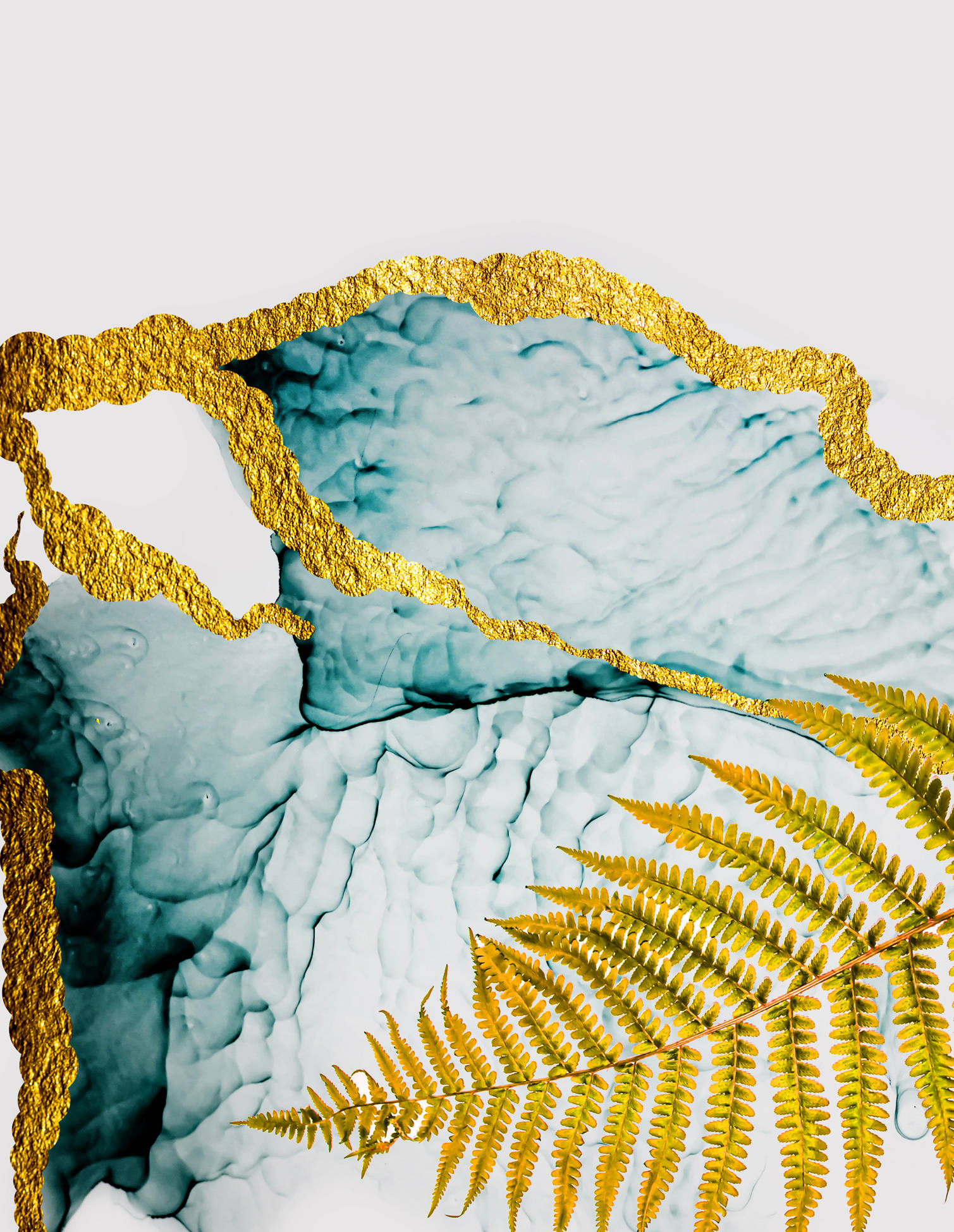 

Золотой папоротник. Блок с кольцами, А5, 96 л., с разделителями, зол. фольга