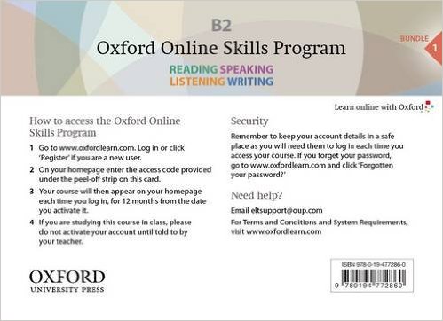 

Oxford Online Skills Program: B2: General English Bundle 1 - Card with Access Code