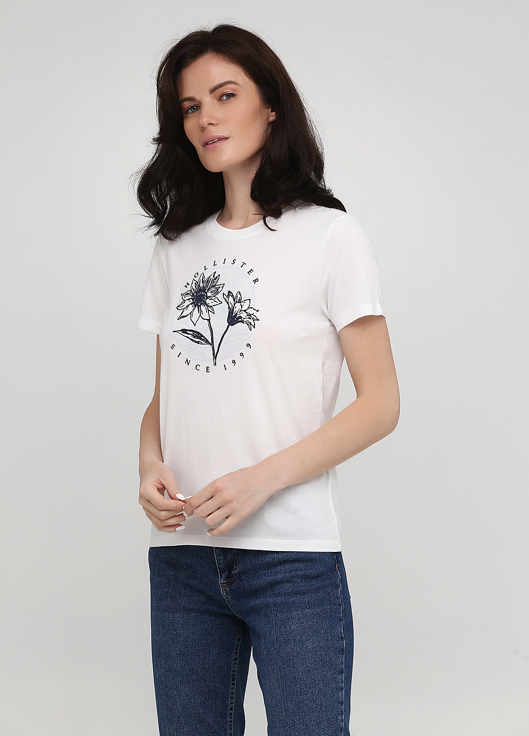 

Белая футболка - женская футболка Hollister HC8564W  Белый, Белая футболка - женская футболка Hollister HC8564W S Белый