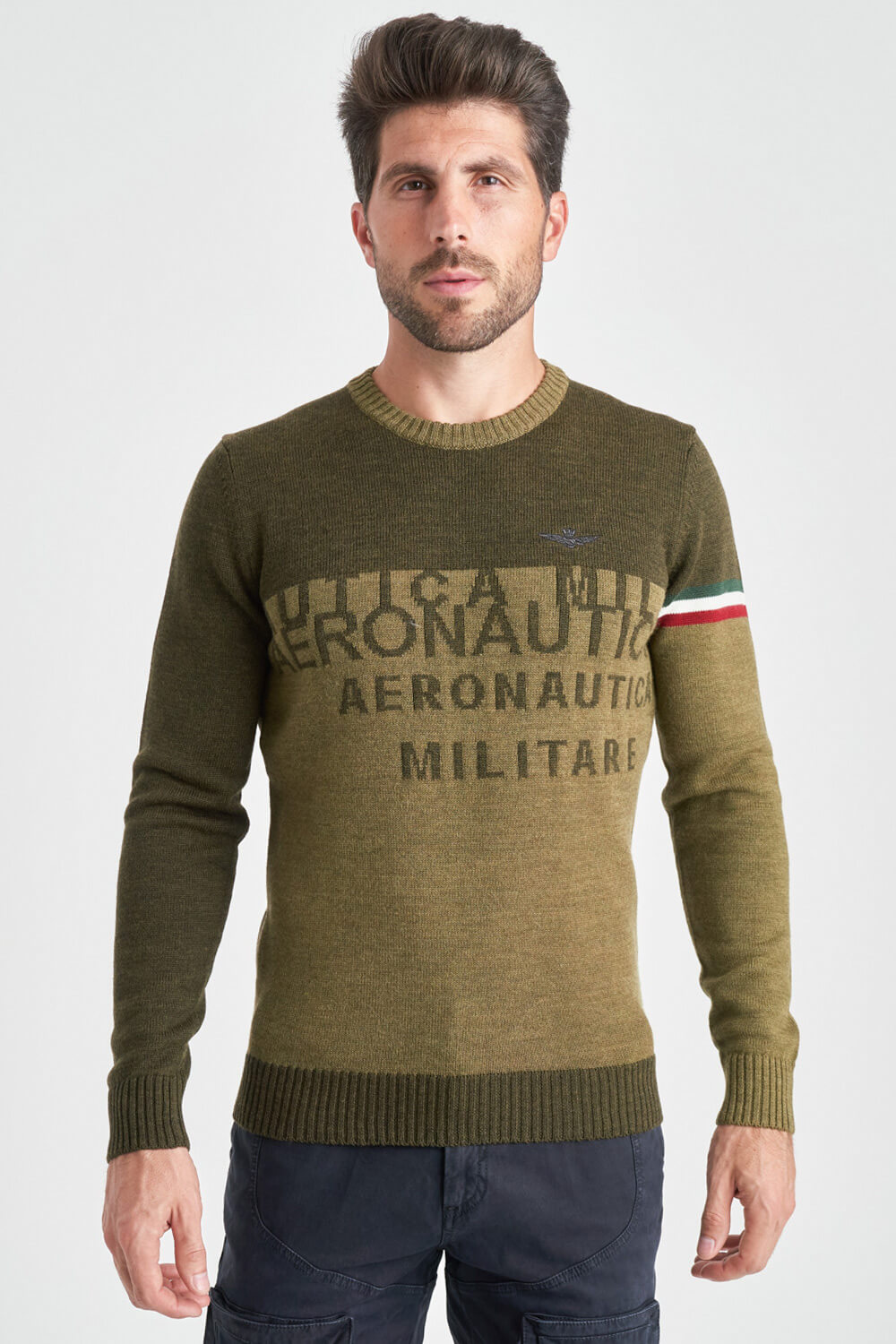

Зеленый оригинальный свитер Aeronautica Militare 4212, Зеленый оригинальный свитер Aeronautica Militare 4212 XL