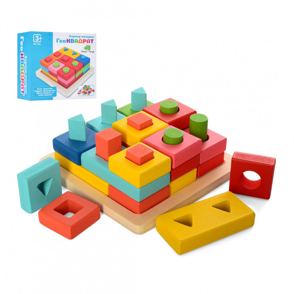 

Деревянная игрушка Геометрика MD 2345 сортер-вкладыш