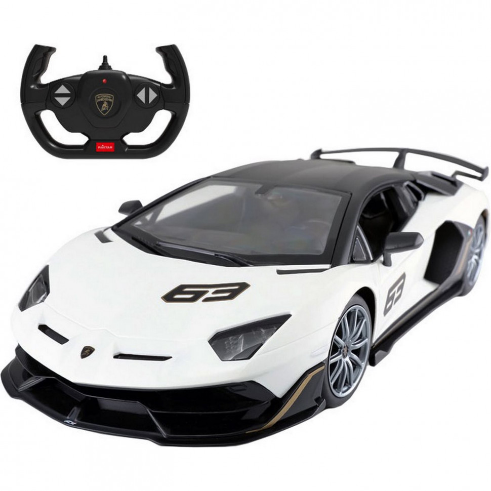 

Машинка на радиоуправлении Lamborghini Aventador SVJ Rastar 96070 белый, 1:14