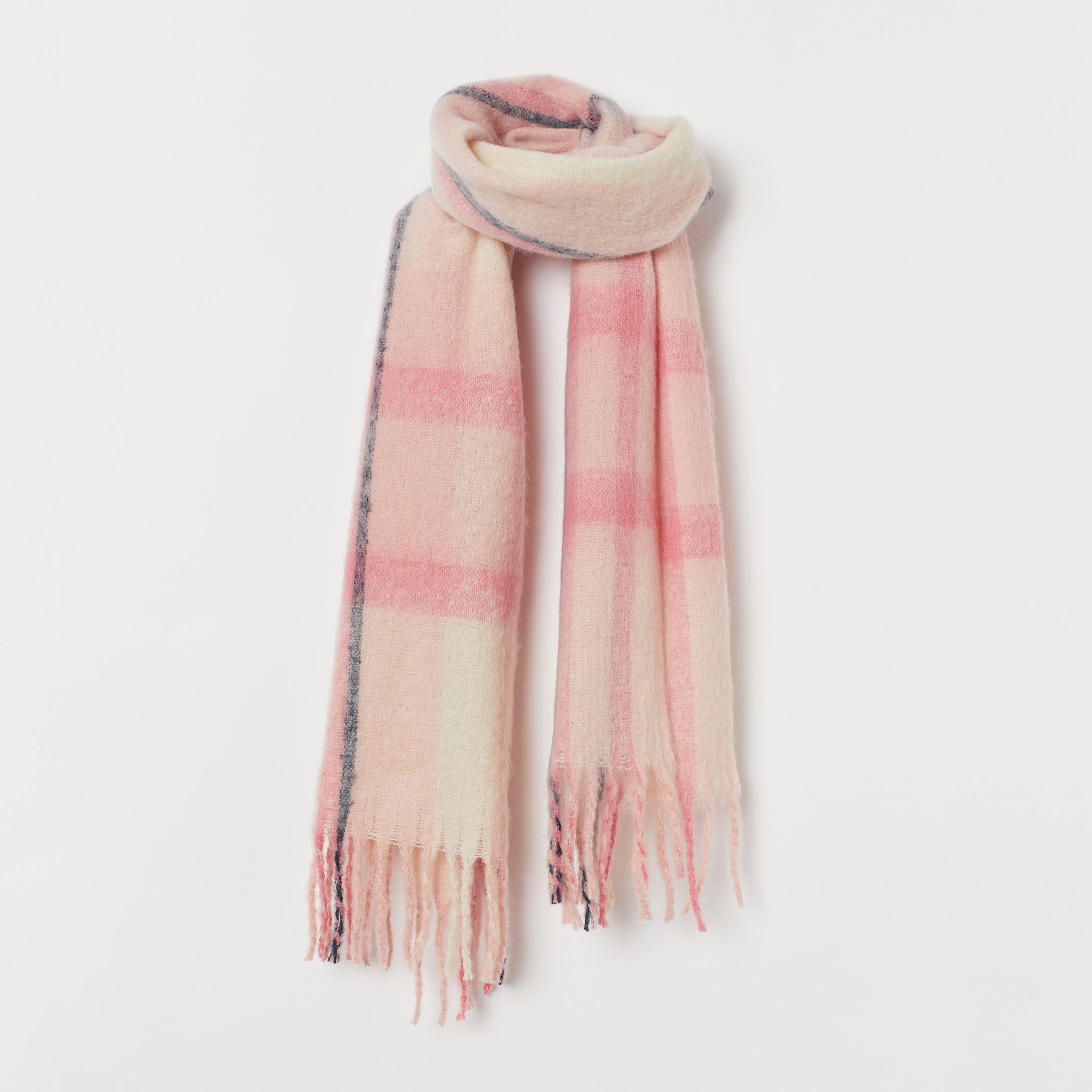 

Шарф-палантин H&M 1808-8322451 200х50 см Розовый клетка