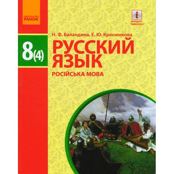 

Підручник Російська мова(4-й рік навчання) для загальноосвітніх навчальних закладів з українською мовою навчання. Для 8 класу (Рос) Ранок Ба