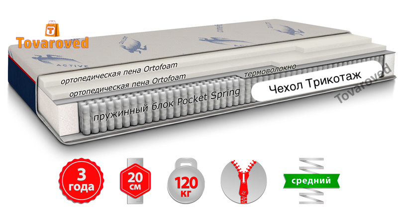 

Матрас ортопедический 160х200 Come-for Active JUMP NEW