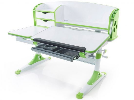 

Детский стол Evo-kids Aivengo L столешница белая / ножки белые с зеленым Evo-720 WZ