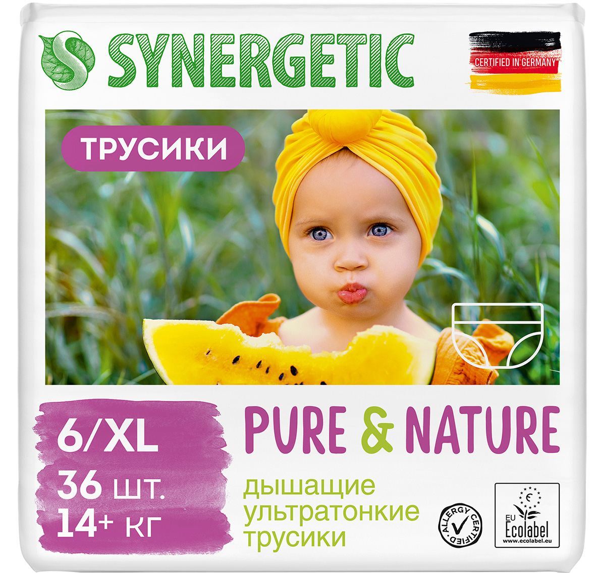 

Подгузники-трусики Synergetic Pure & Nature Размер 6 XL 36 шт (5411416063483)
