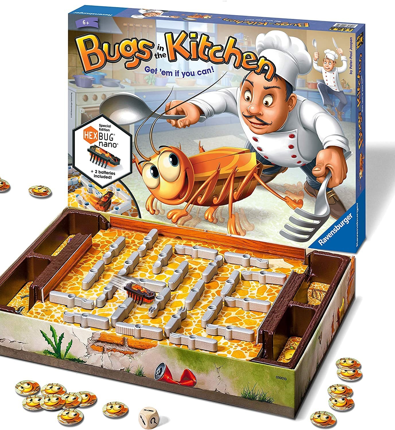 

Настільна гра Ravensburger Kakerlakak Жуки на кухні Bugs in the Kitchen Нано тарган