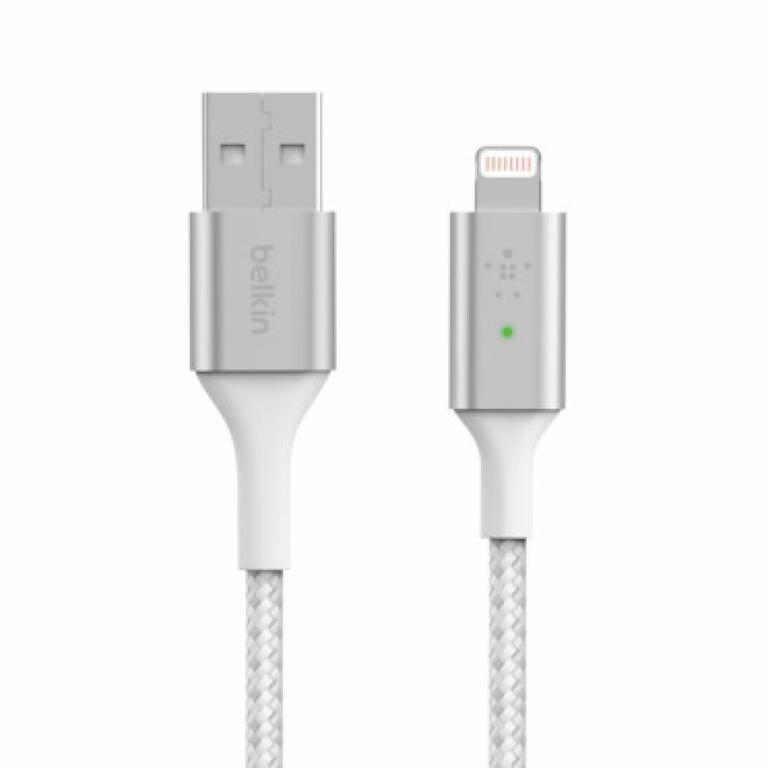 

Дата кабель USB 2.0 AM to Lightning 1.2m Smart LED white Belkin