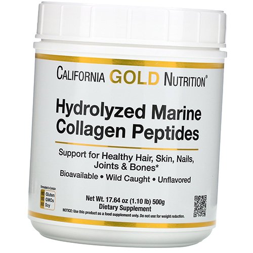

Гидролизованные Пептиды Морского Коллагена, Hydrolyzed Marine Collagen Peptides, California Gold Nutrition 500г Без вкуса (68427002)