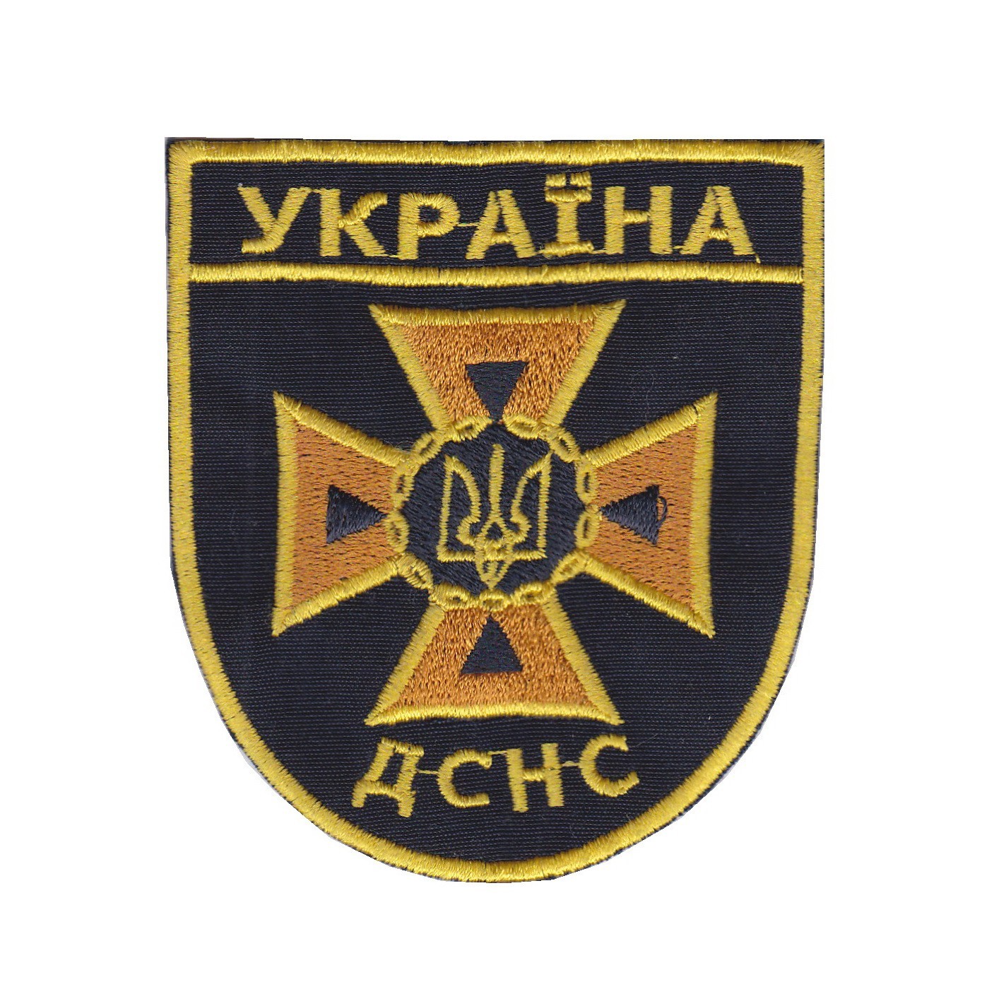 

Шеврон нарукавный МНС / ДСНС Украины, на темно синем фоне 8 см * 9,5 см, Світлана-К