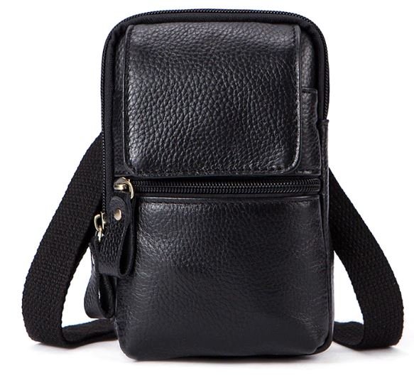 

Мужская кожаная сумка Vintage 11,5х18,5х5 см Черный 000162071