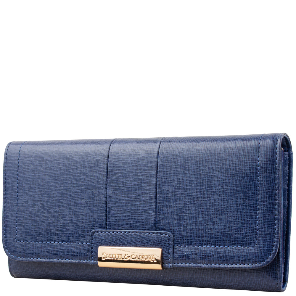 

Женский кожаный кошелек Smith&Canova 19х9х2 см Синий 000163924