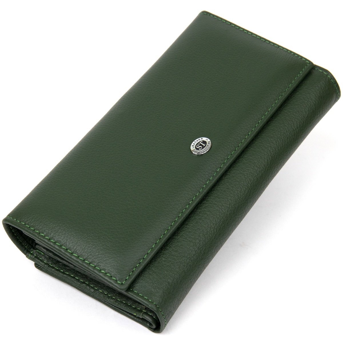 

Женский кожаный кошелек ST Leather 19х10х3 см Зеленый 000162166