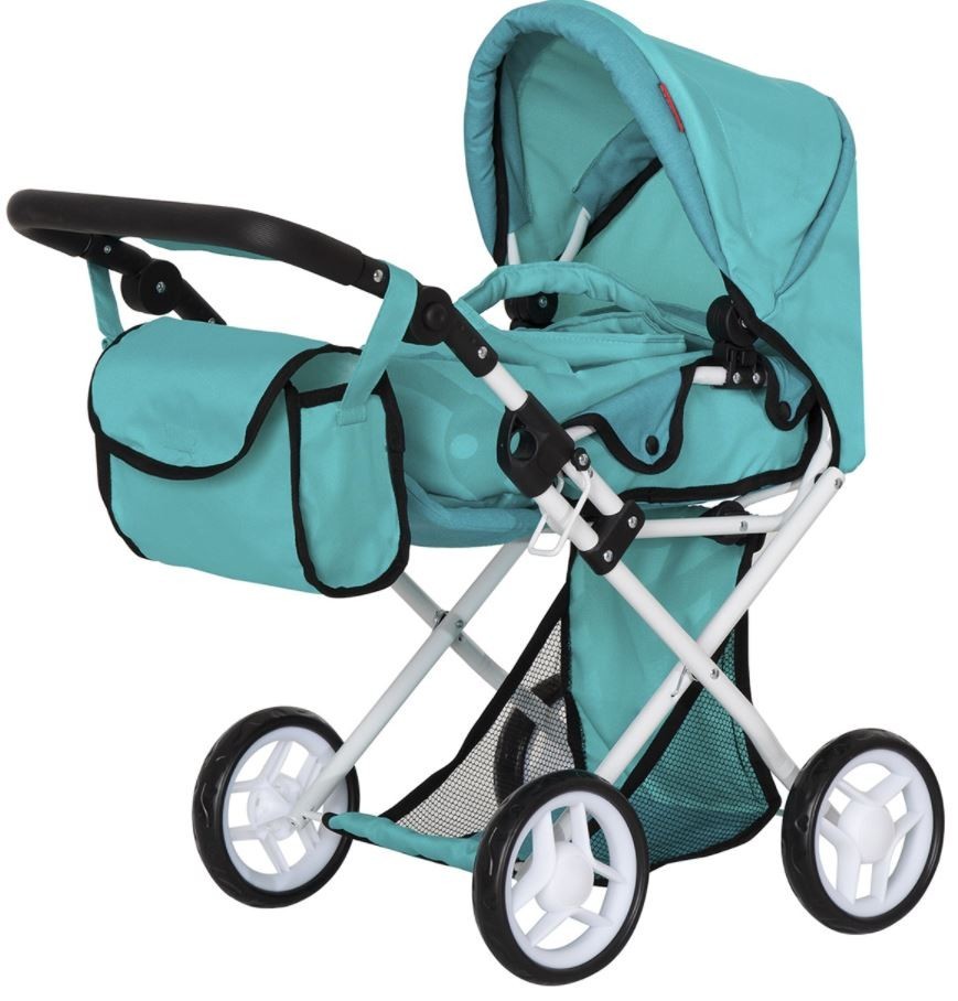 

Коляска трансформер для куклы, люлька, сумка, ручка 50-65 см, 9346 GREEN CARRELLO UNICO