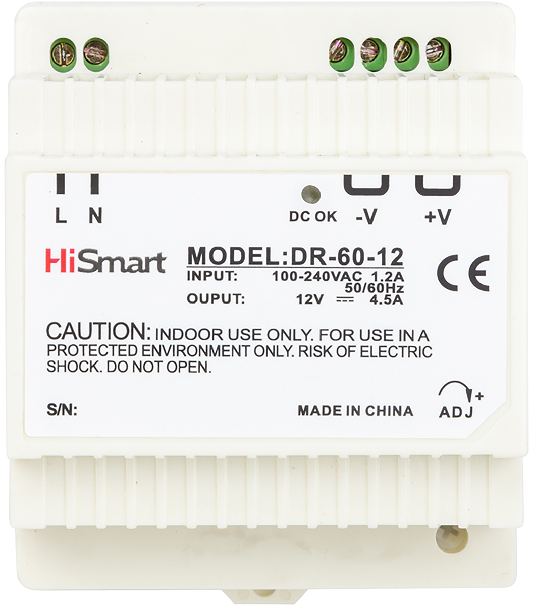 

Блок питания HiSmart 12V 4.5A 60W DIN (DR-60-12)