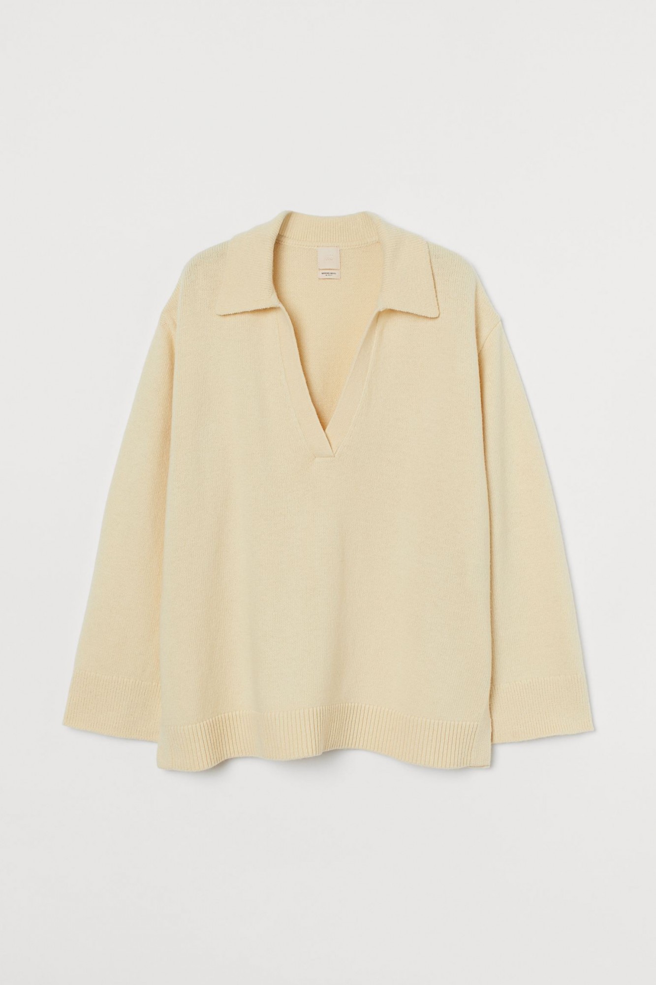 

Пуловер шерстяной H&M L Айвори 9567383wtr