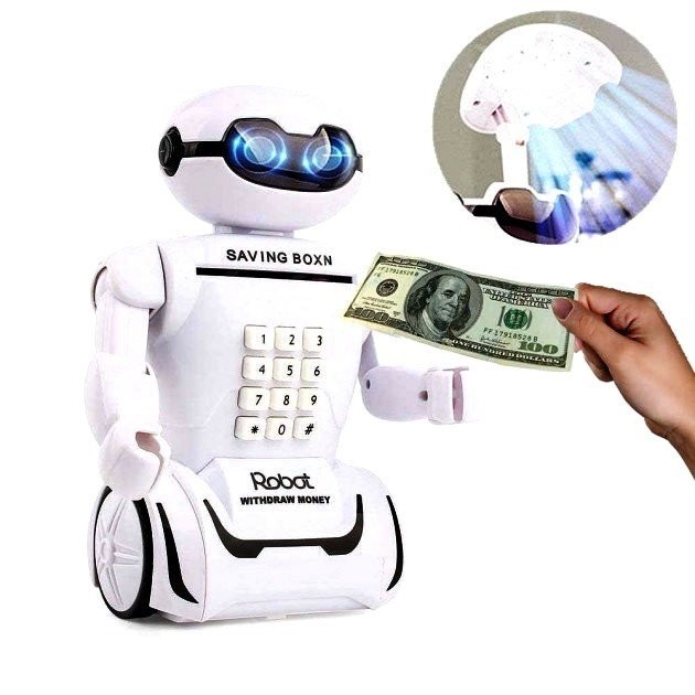 

Сейф-копилка Robot Piggy Bank детская копилка с кодовым замком Белый (888791)