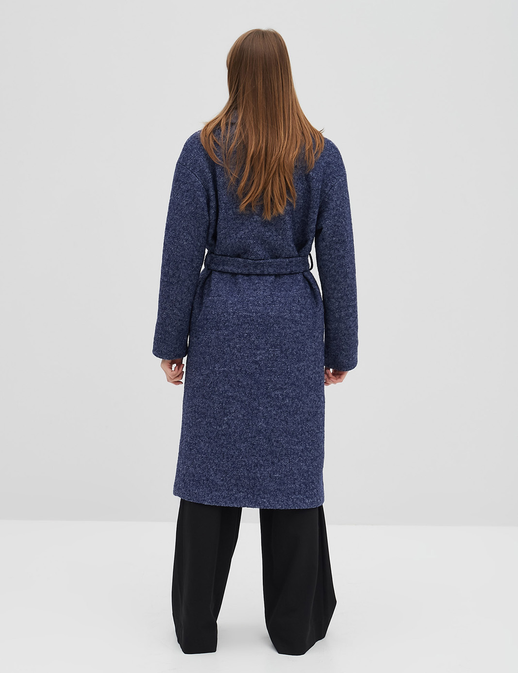 

Пальто Wear me халат женское модное зимнее шерстяное под пояс XS Синий 2w/01/75