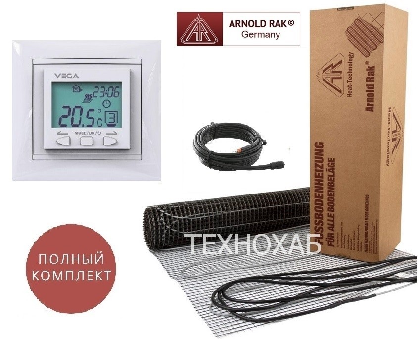

Теплый пол Arnold Rak Standart FH/14м² /2520Ват/ 180Вт/м² двухжильный нагревательный мат с программируемым терморегулятором VEGA LTC 090 "PRO+"