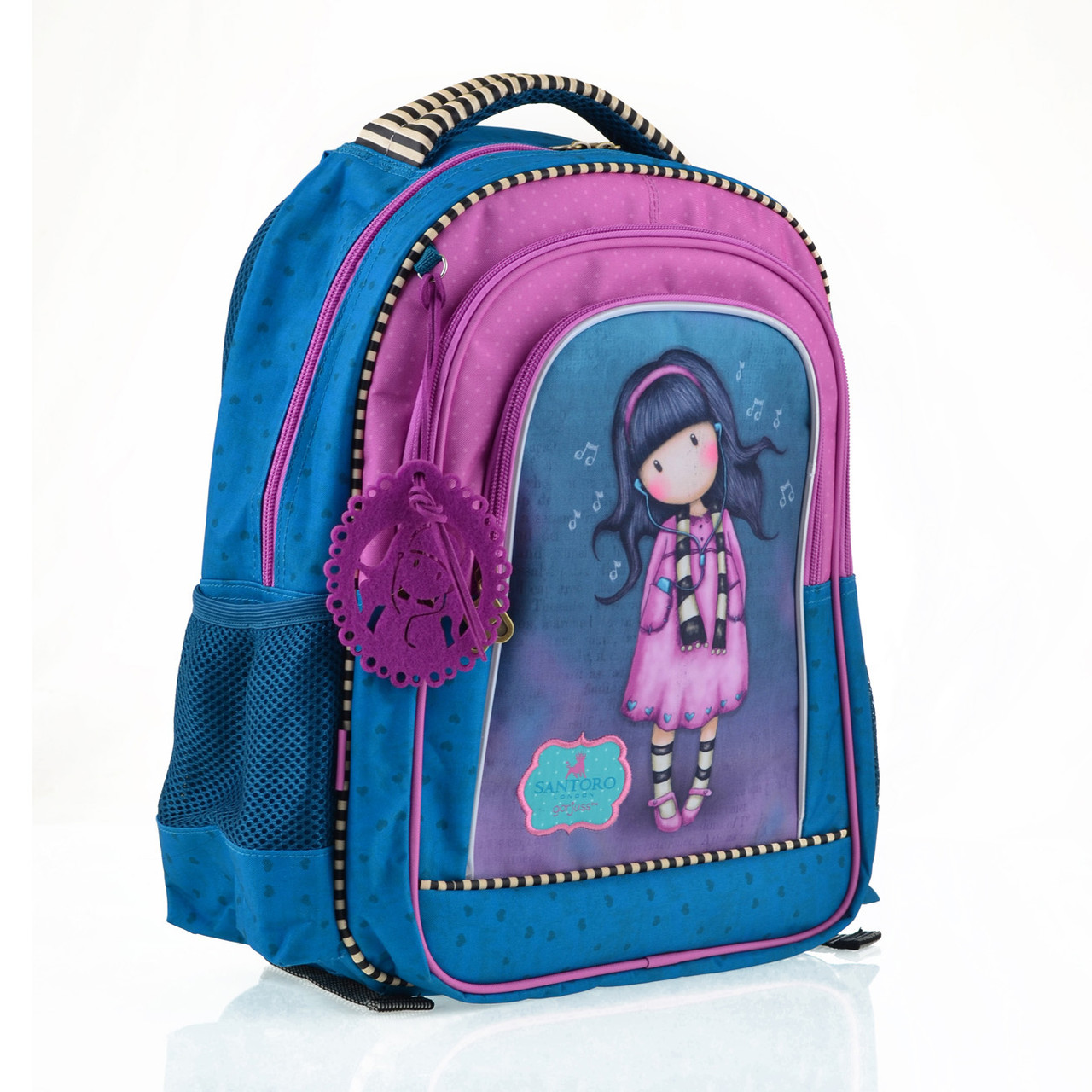 

Рюкзак школьный для девочки S-22 ''Santoro Little Song'' Бирюзовый