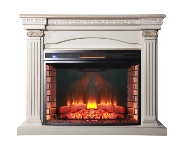 

Каминокомплект Fireplace Олимп Бежевый + Патина эффект живого пламени со звуком и обогревом