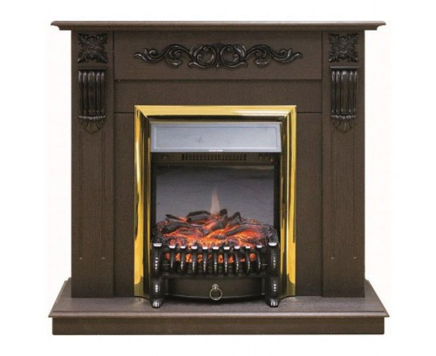 

Фронтальный каминокомплект Fireplace Венгрия Орех эффект мерцающих дров со звуком и обогревом