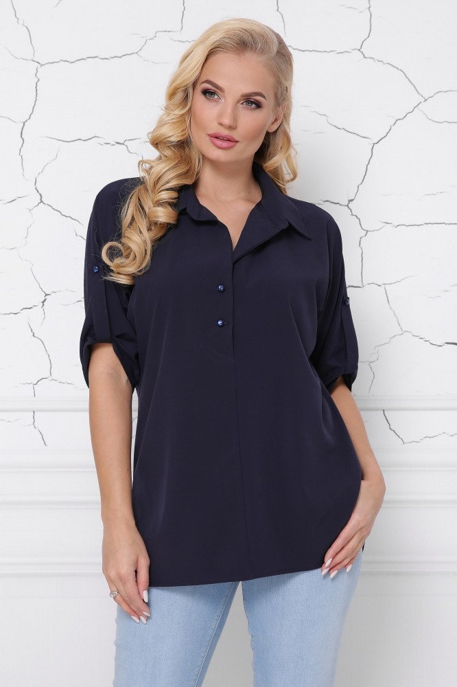 

Женская блуза батал LineDa, Жози темно-синий  54, Женская блуза батал LineDa, Жози темно-синий 3XL 54