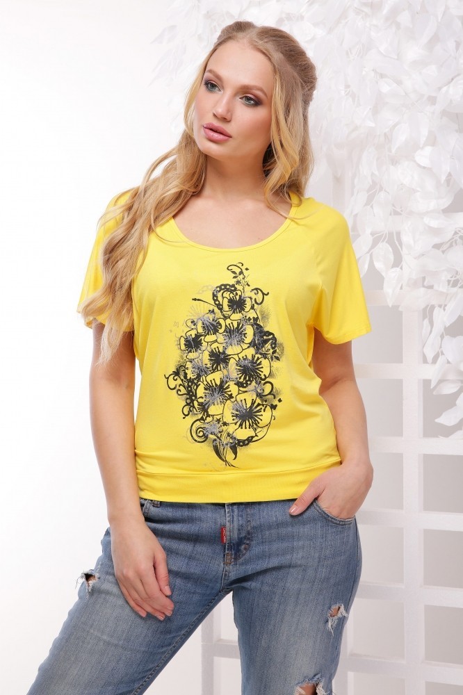 

Женская футболка батал LineDa, Мышка желтый с рисунком  54, Женская футболка батал LineDa, Мышка желтый с рисунком 3XL 54