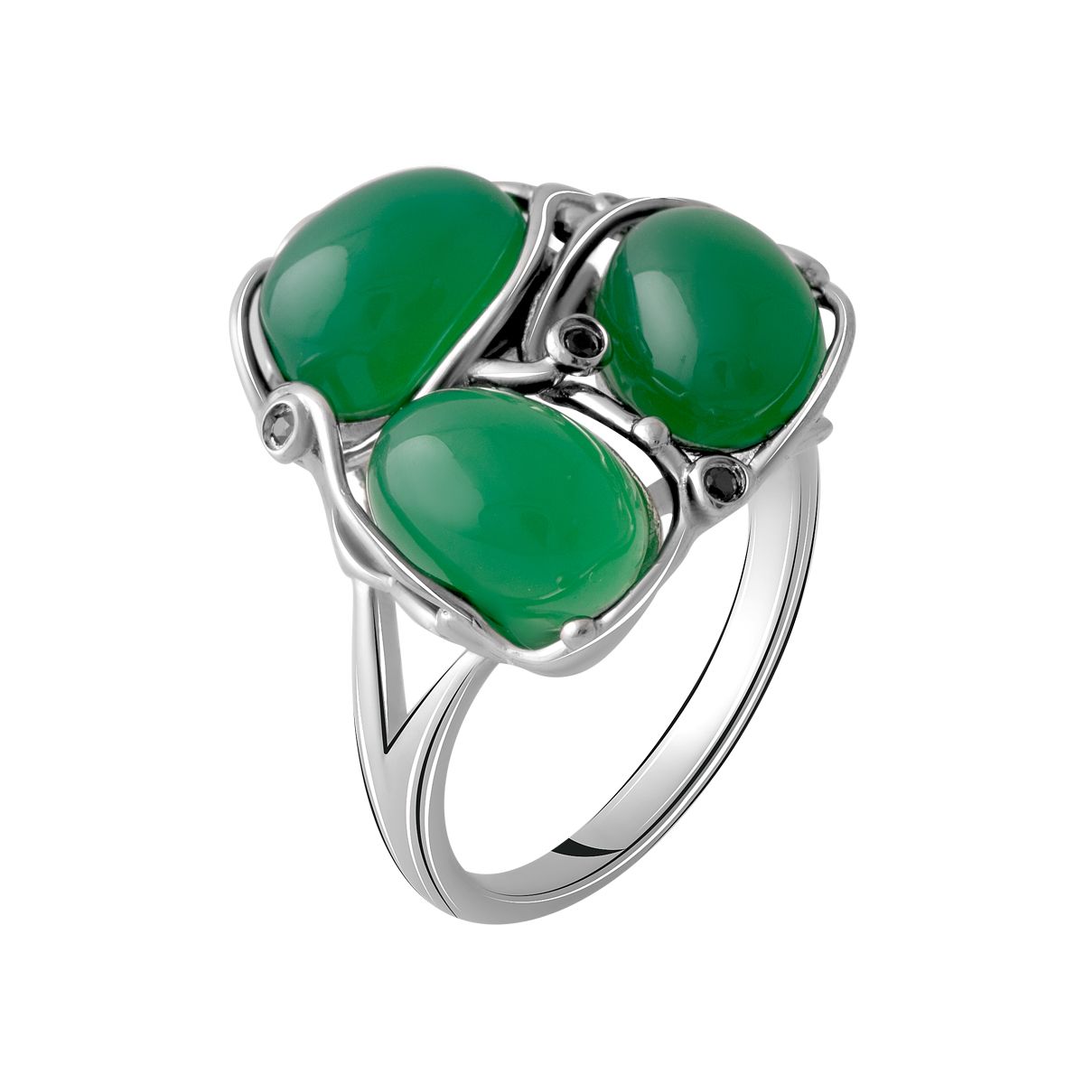 

Серебряное кольцо SilverLine с кошачьим глазом 17 размер