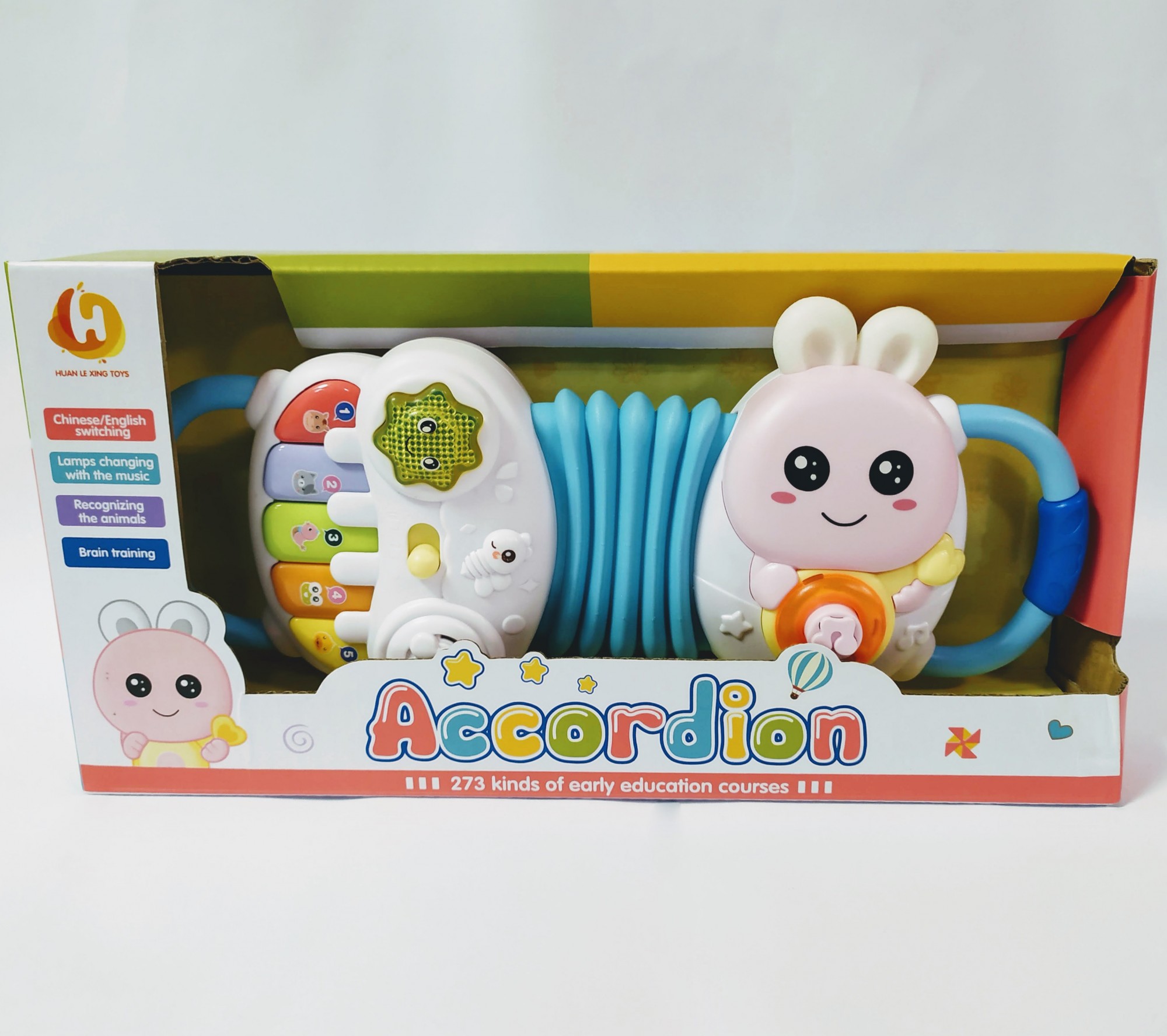 

Музыкальная игрушка Huan Le Xing Toys Пианино детское в форме аккордеона, голубой (997-18 A)