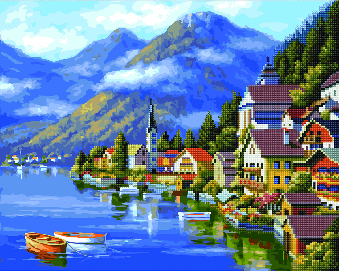 

Алмазная картина по номерам Город-сказка 40х50 см