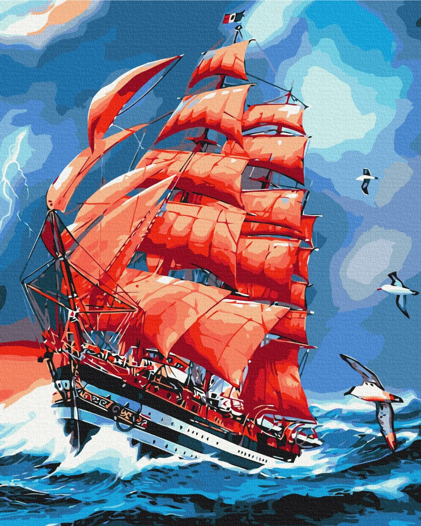 

Картина по номерам - Алые паруса BrushMe 40*50см. (BS8794)