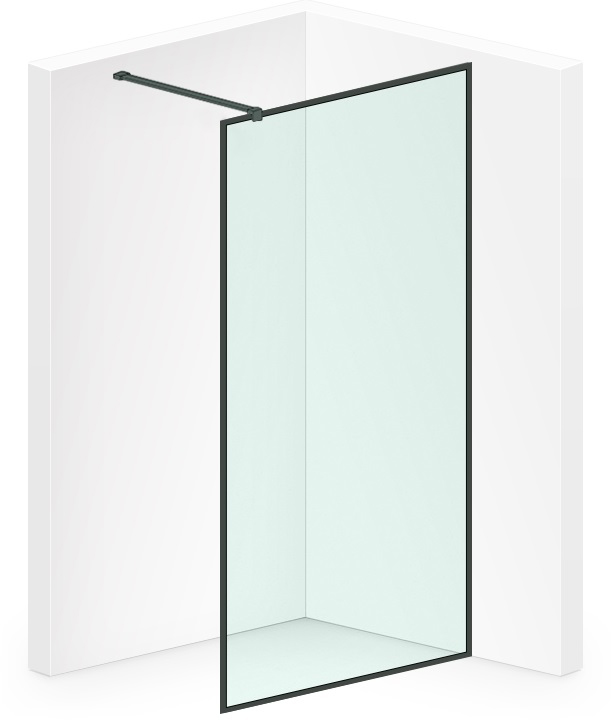 

Душевая стенка LIBERTA Riviera 120x200 R c прямоугольным держателем и полотенцедержателем прозрачная/RAL9005 Black