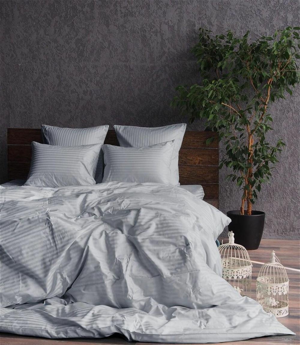 

Комплект постельного белья Komfort-tekstil Stripe LUX LIGHT GREY 1/1см (Полуторный)