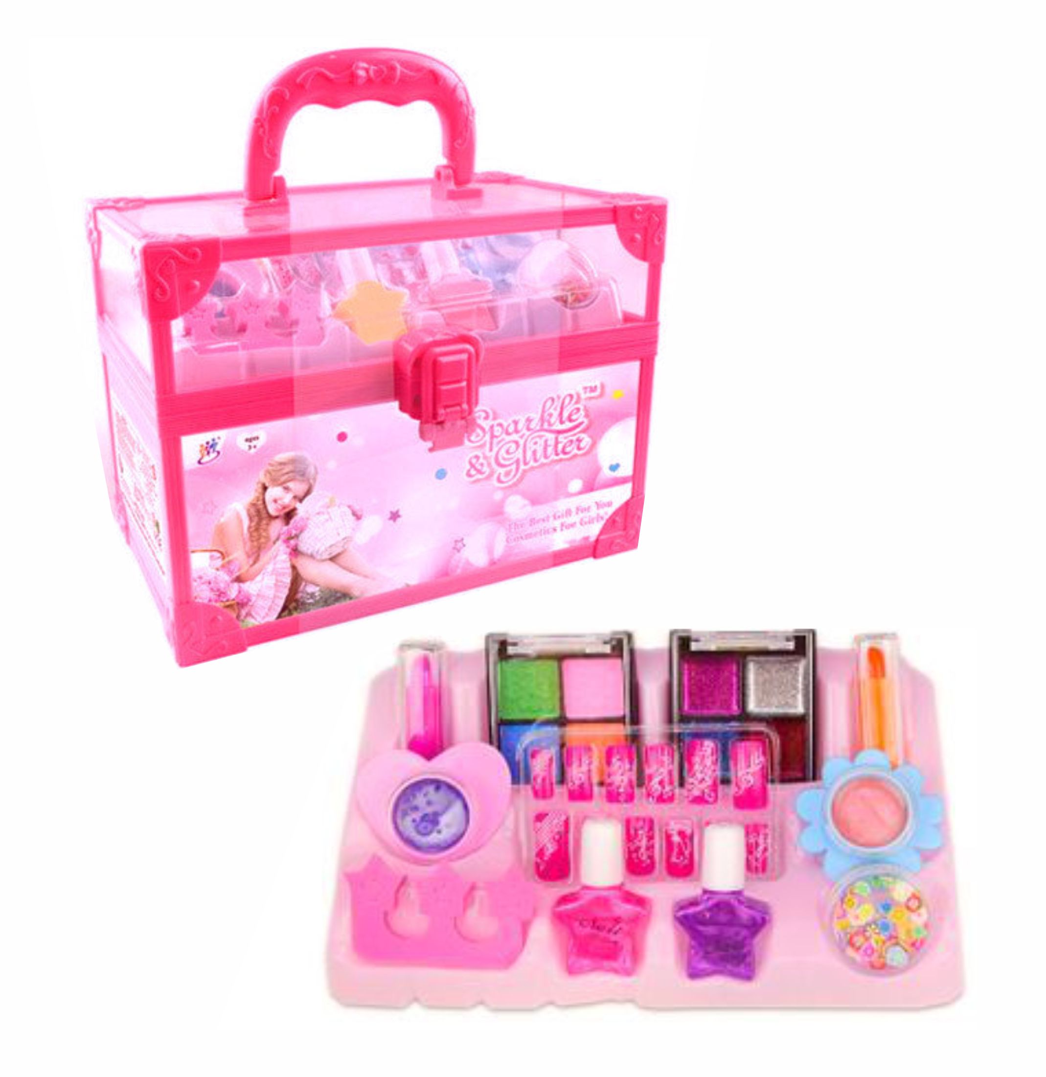 

Набор детской косметики Funny Toys Тени, лаки, помада для девочек в чемодане