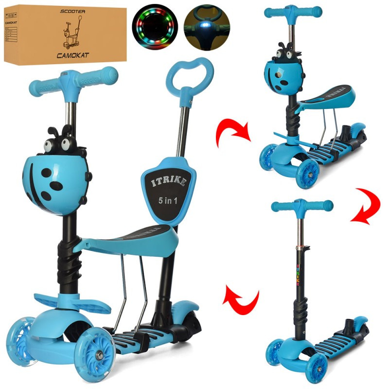 

Самокат беговел I-Trike Maxi 5в1 JR3-026-L-BL голубой