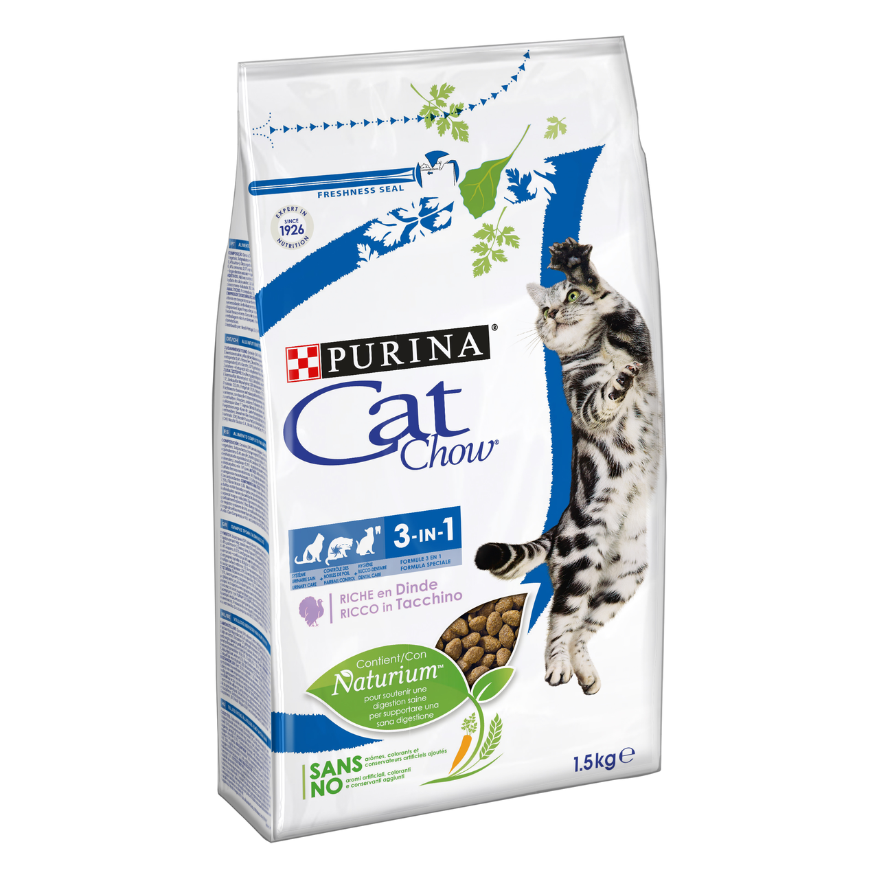 

Сухой корм для взрослых кошек Cat Chow 3in1 1,5 кг (индейка)