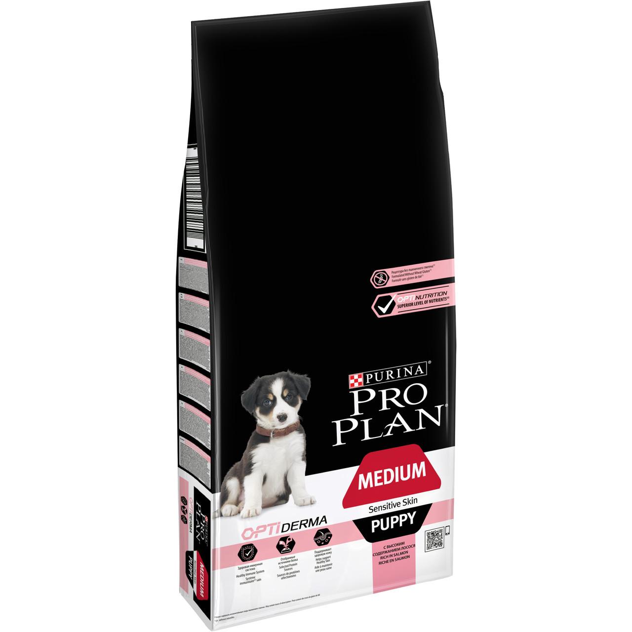 

Сухой корм для собак Pro Plan (Про План) Medium Puppy 12 кг с лососем для щенков средних пород