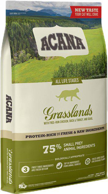 

Сухой корм Acana Grasslands Cat 4.5 кг для кошек всех пород и возраста (ягненок, утка, судак)