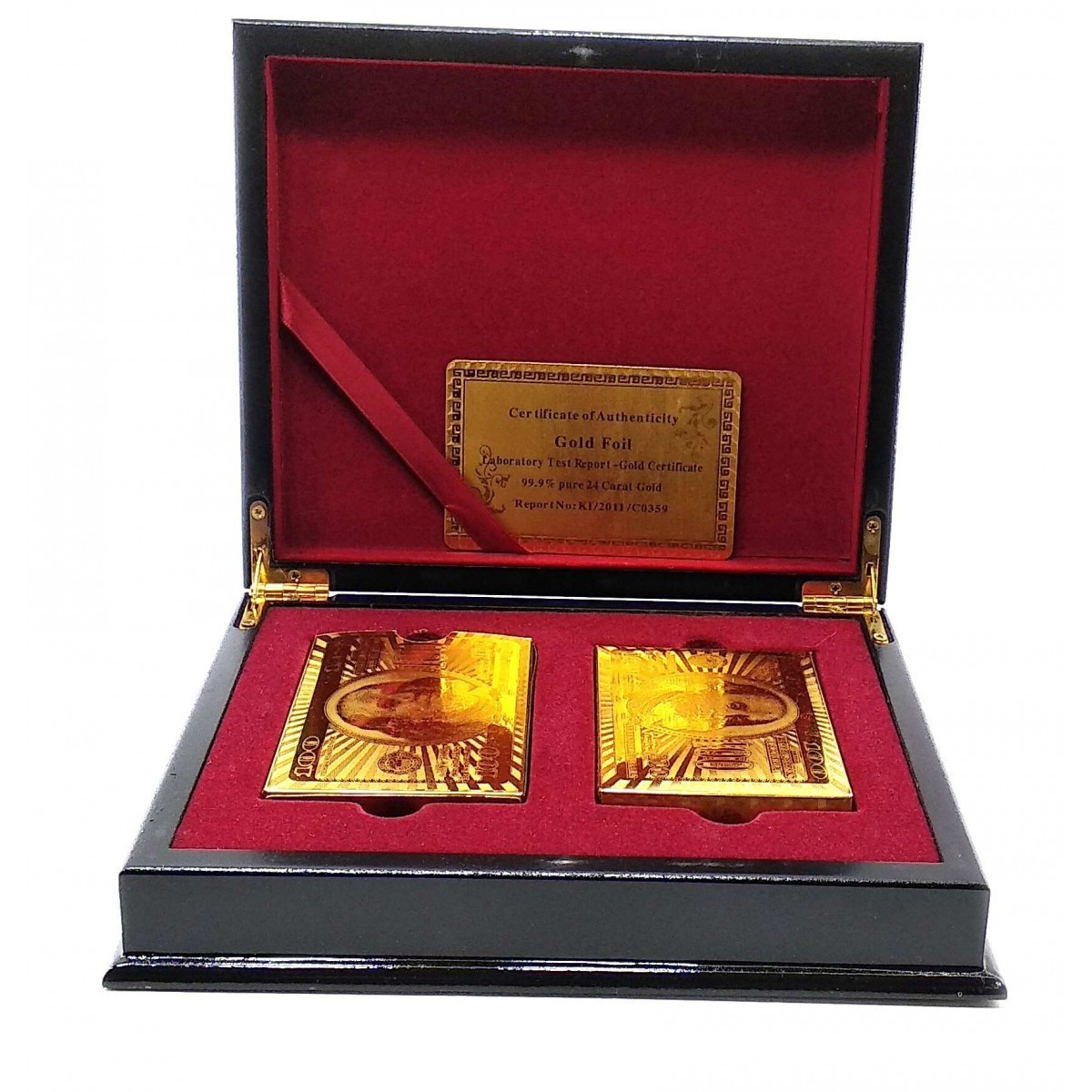 

Карты игральные пластиковые Duke Gold Foil 2 колоды по 54 листа 87х62 мм в шкатулке