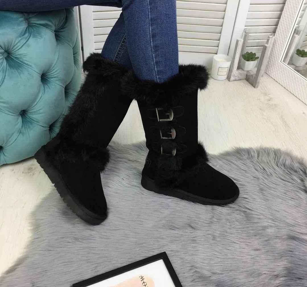 

Угги Fashion С833 женские Черные с мехом 36 (23 см ) 00398