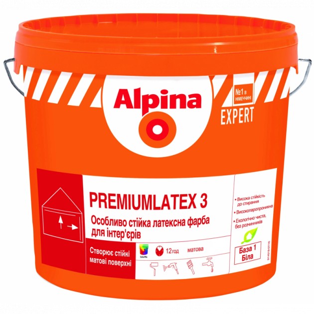 

Краска Alpina Premiumlatex 3 белая 2.5 л арт 914489