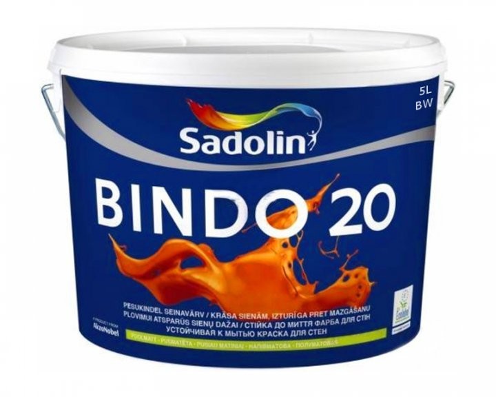 

Краска интерьерная Sadolin Bindo 20 белая 5 л арт 500-26