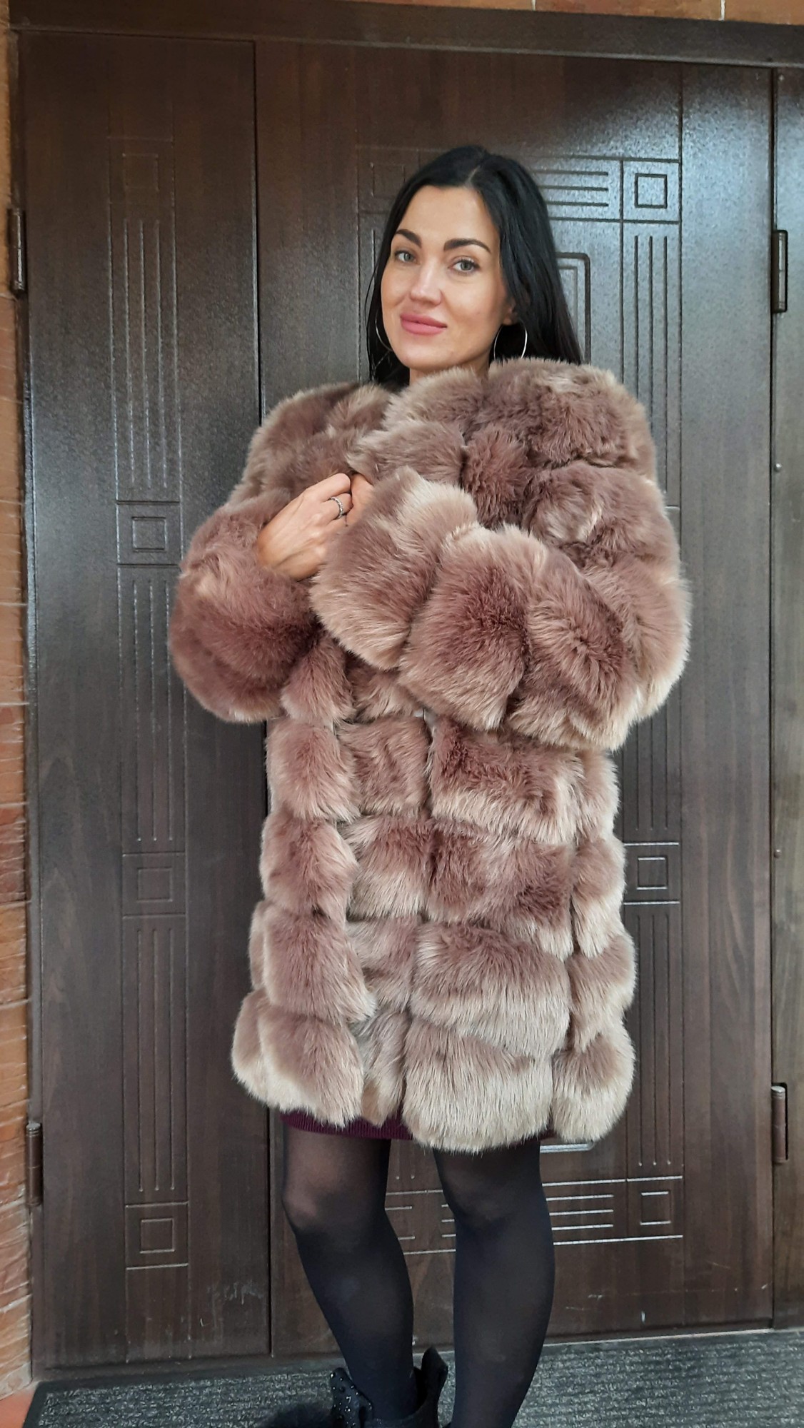 

Шубка ЭКО мех Fanpuguizhen Milanka 48 (XXL) Бежевый