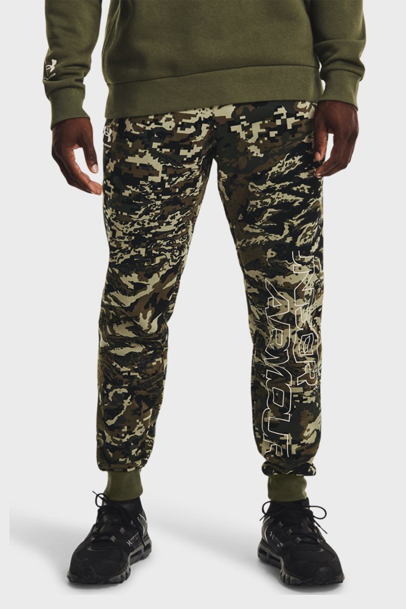 

Мужские зеленые спортивные брюки UA RIVAL FLC CAMO SCRIPT JGR Under Armour 3XL 1366313-390